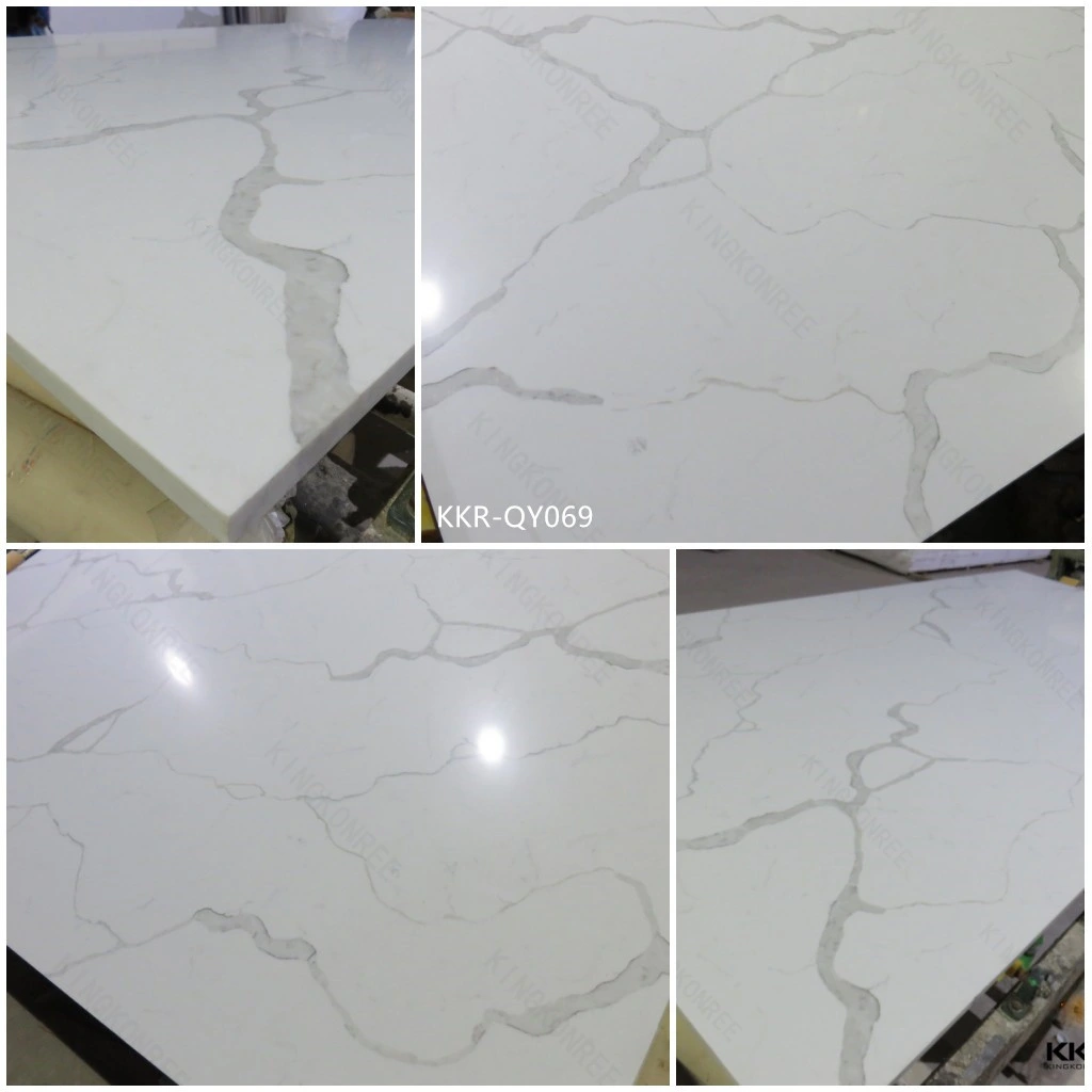 Pure White 20mm Artificial Stone Quartz Slabs Quartz Stone Counter Top Material